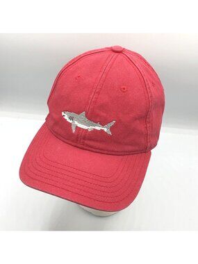 Harding Lane Needlepoint Shark Kennebunkport Maine Strapback Baseball Cap Hat